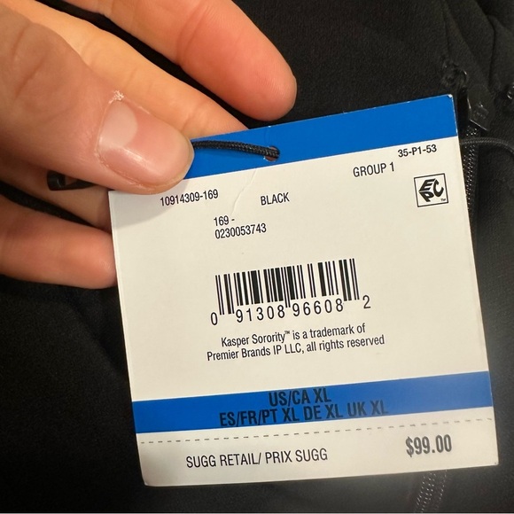 Ruffle Hem Dress, Black Kasper - Picture 5 of 5